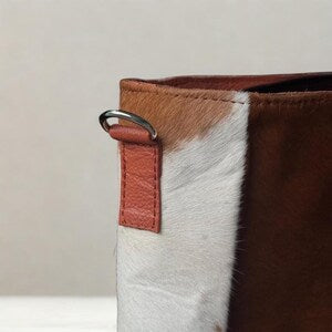Hair On Cowhide Tote Bag  Western Leather Shoulder Handbag Rustic Ranch Style