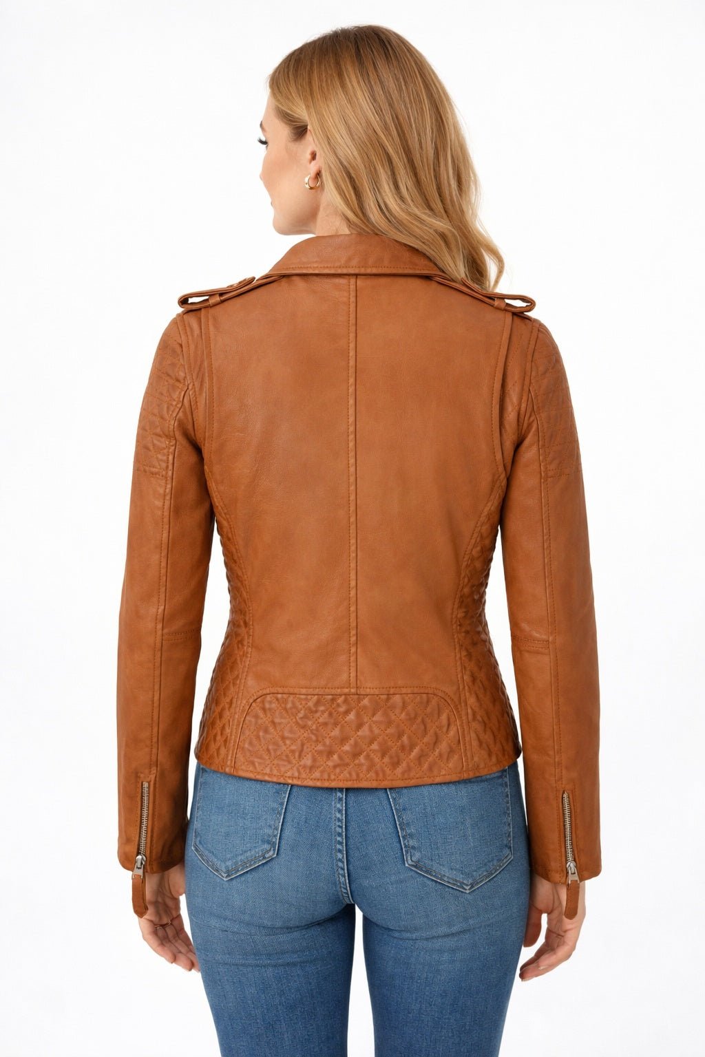 WLJ10 Womens Biker Ladies  Real Leather Biker Cafe Racer Zipper Best Jacket