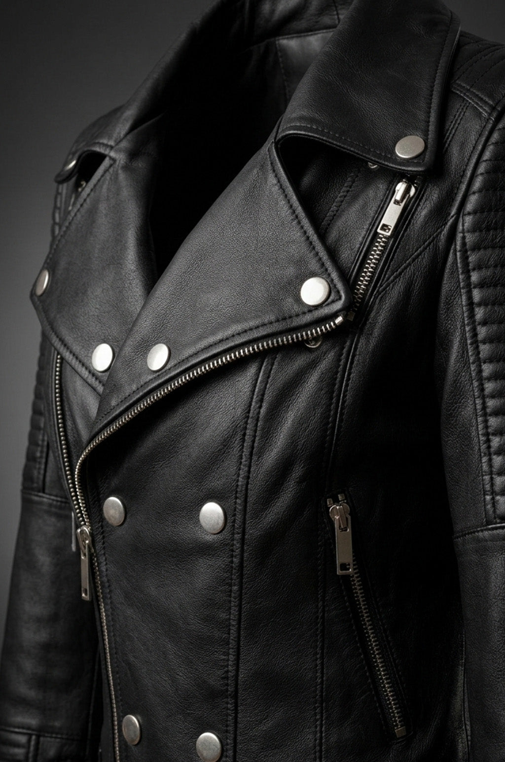 WLJ13 Womens Motorcycle Bomber Black Biker Real Leather Stylish Slim Fit Jacket