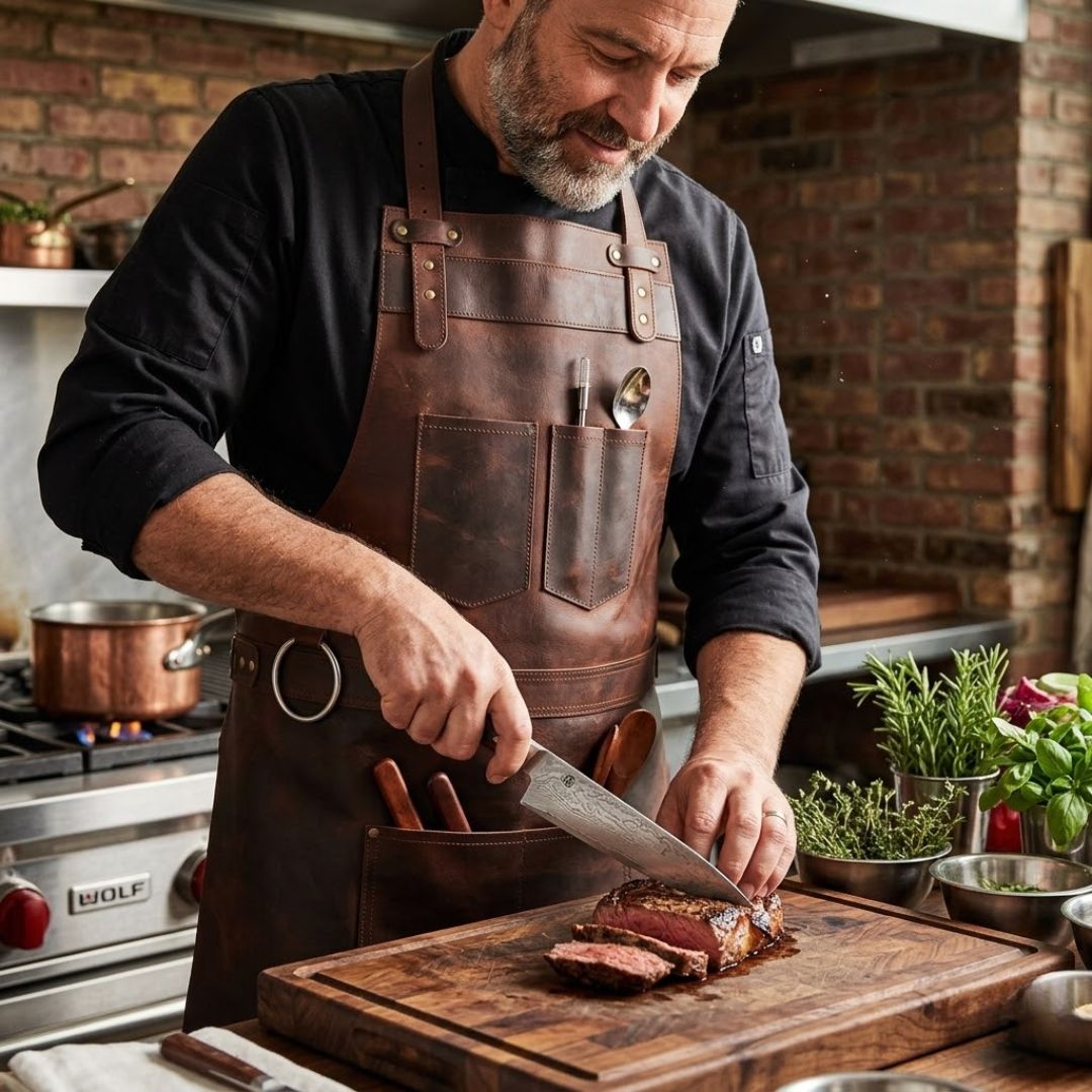 The Bristol Dark Brown Full Grain Leather Apron