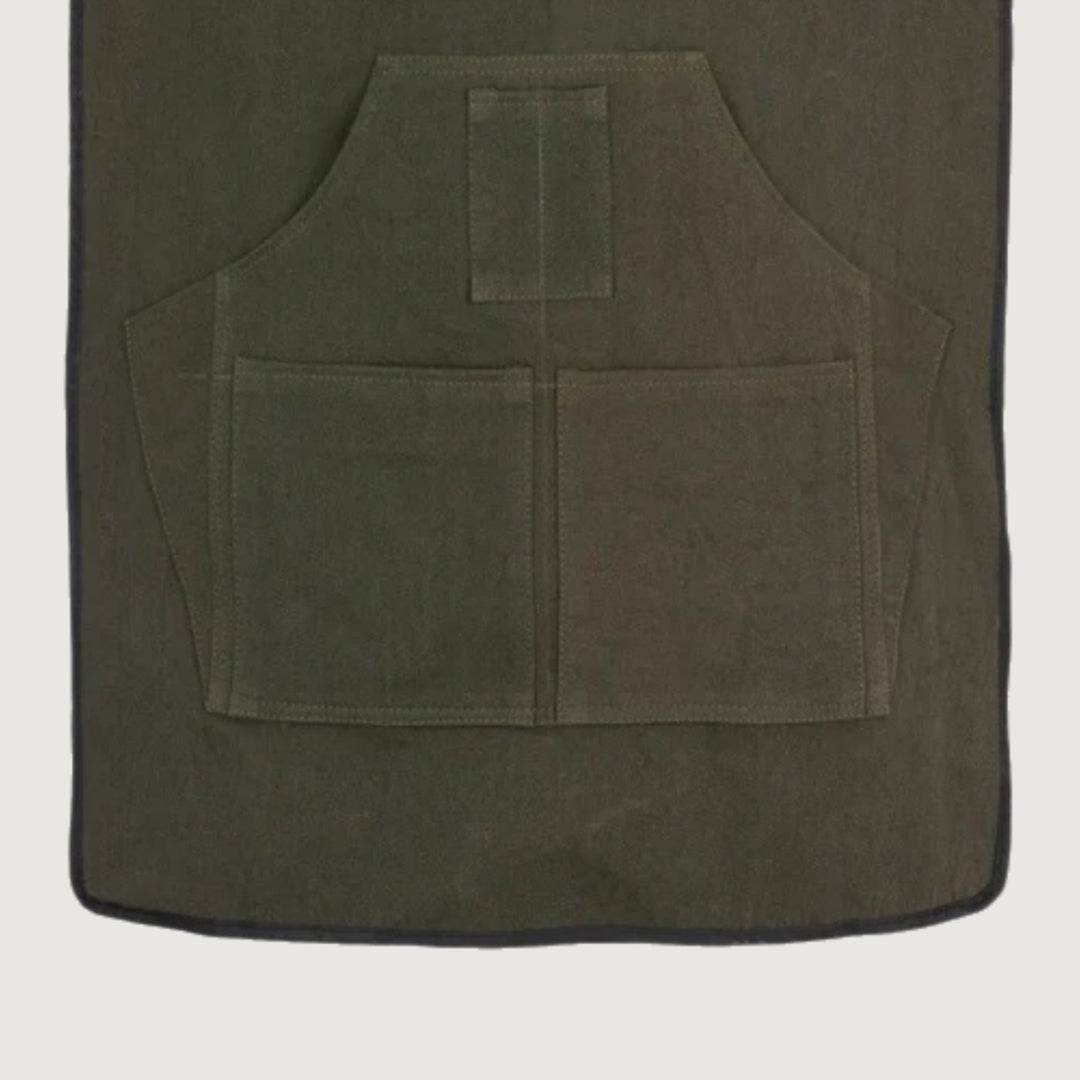The Olive Vintage Green Canvas Apron