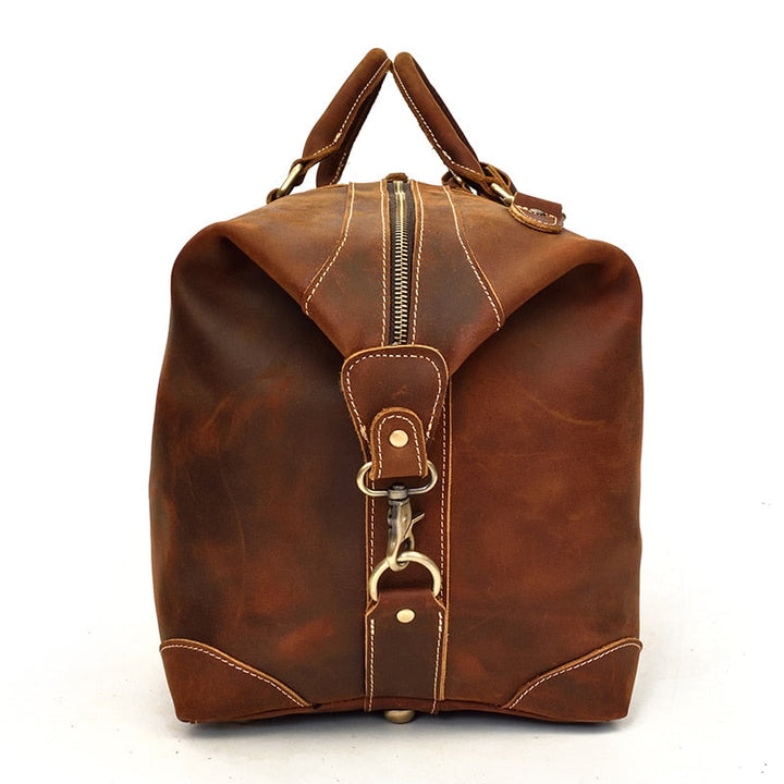 Duffle Bag  Vintage Leather Weekender brown and dark brown