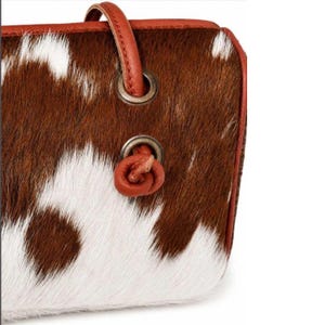 Genuine Cowhide Shoulder Bag  Hair On Leather Western Handbag  Rustic Tote