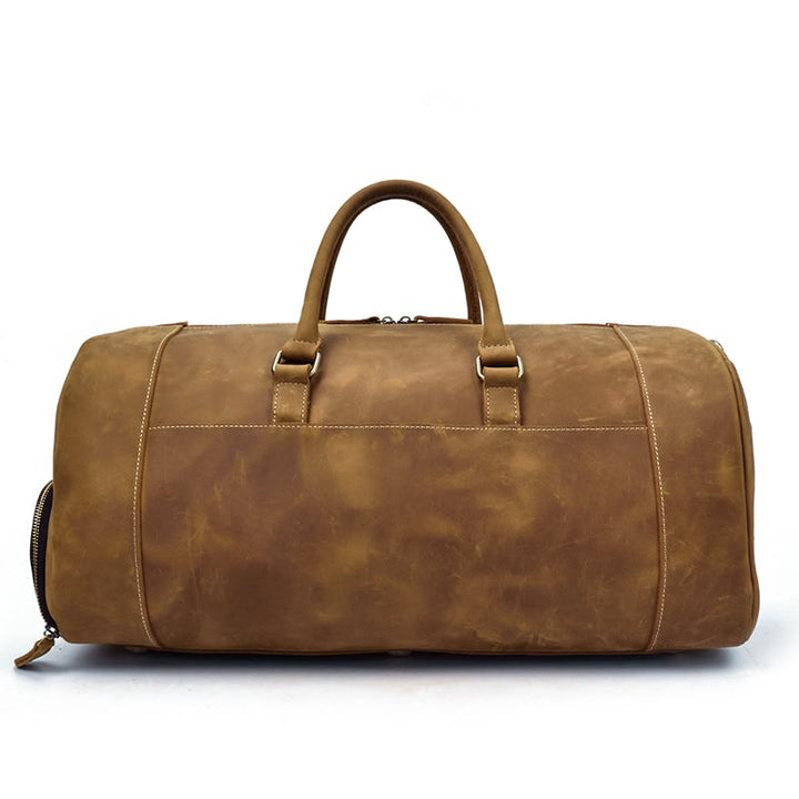 The  Weekender  Handmade Leather Duffle Bag brown and dark brown