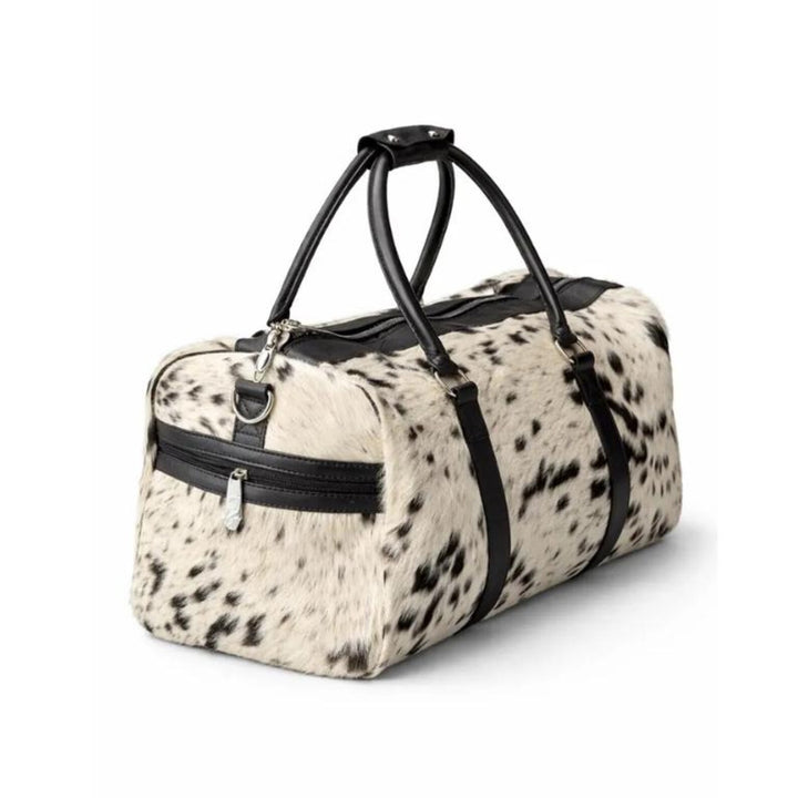 Genuine Hairon Cowhide Duffle Bag Leather Overnight Travel Weekender Gift Bag