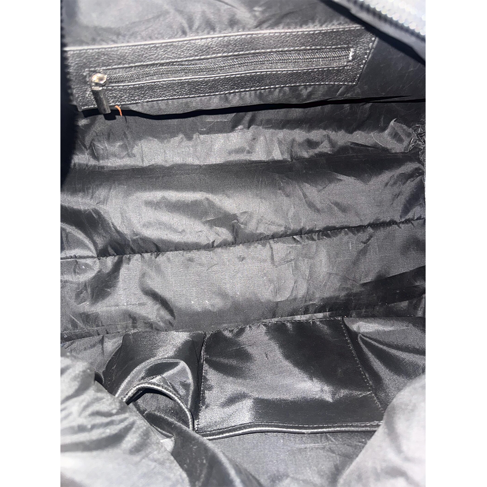 HairOn Cowhide Black and White Duffle Bag  Handmade Leather Weekender3