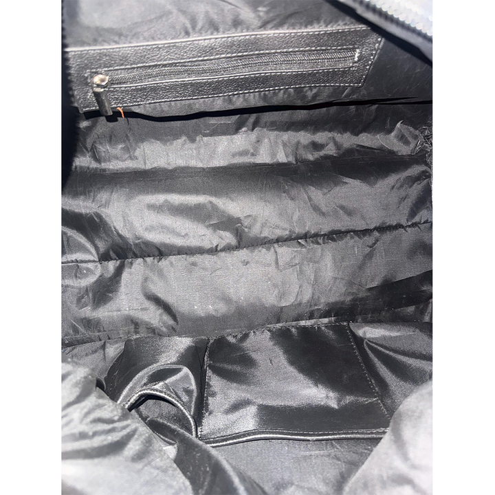 HairOn Cowhide Black and White Duffle Bag  Handmade Leather Weekender3