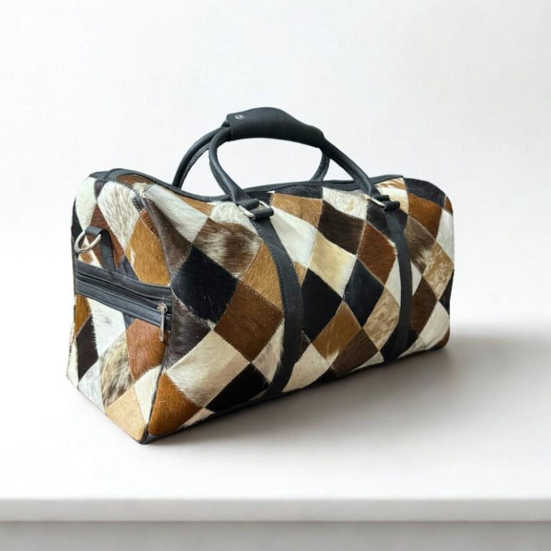Handmade Cowhide Duffel Bag Leather Weekend Travel Bag