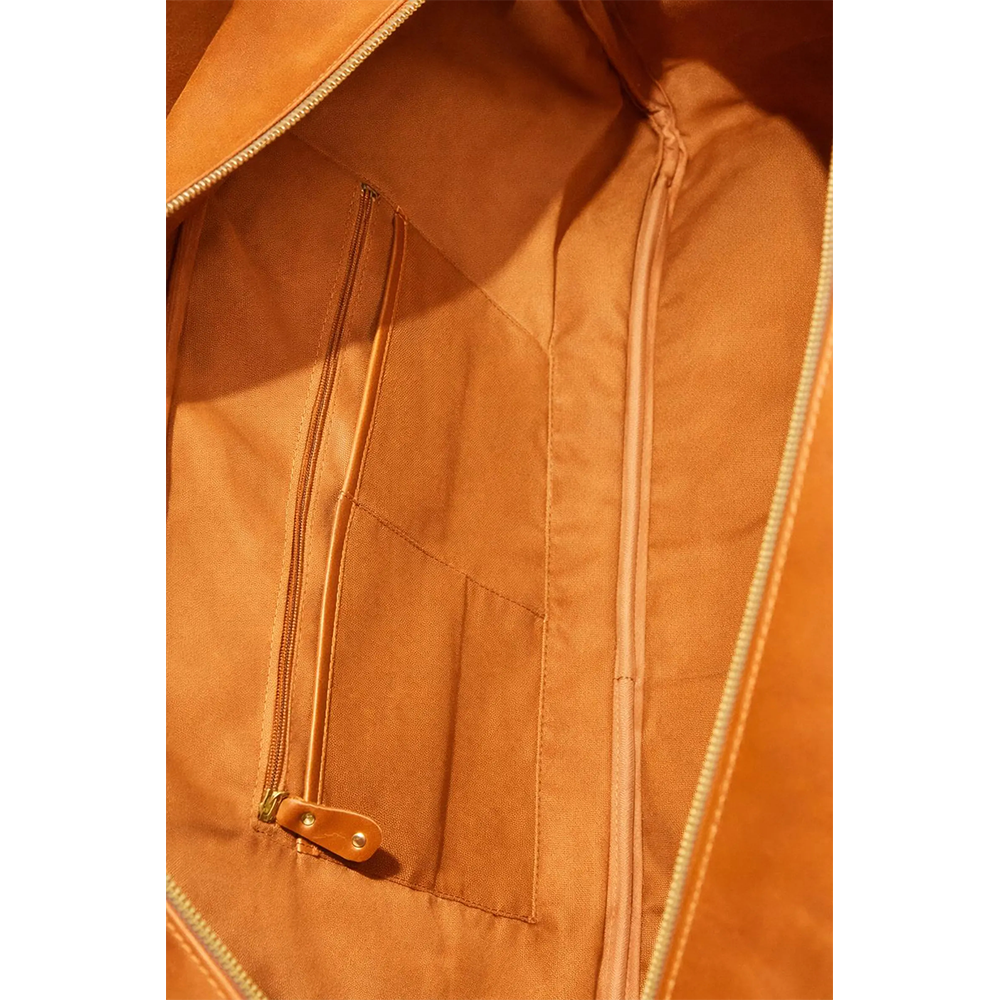 Handmade Tan Leather Tennis Racket Bag  Cowhide Duffle
