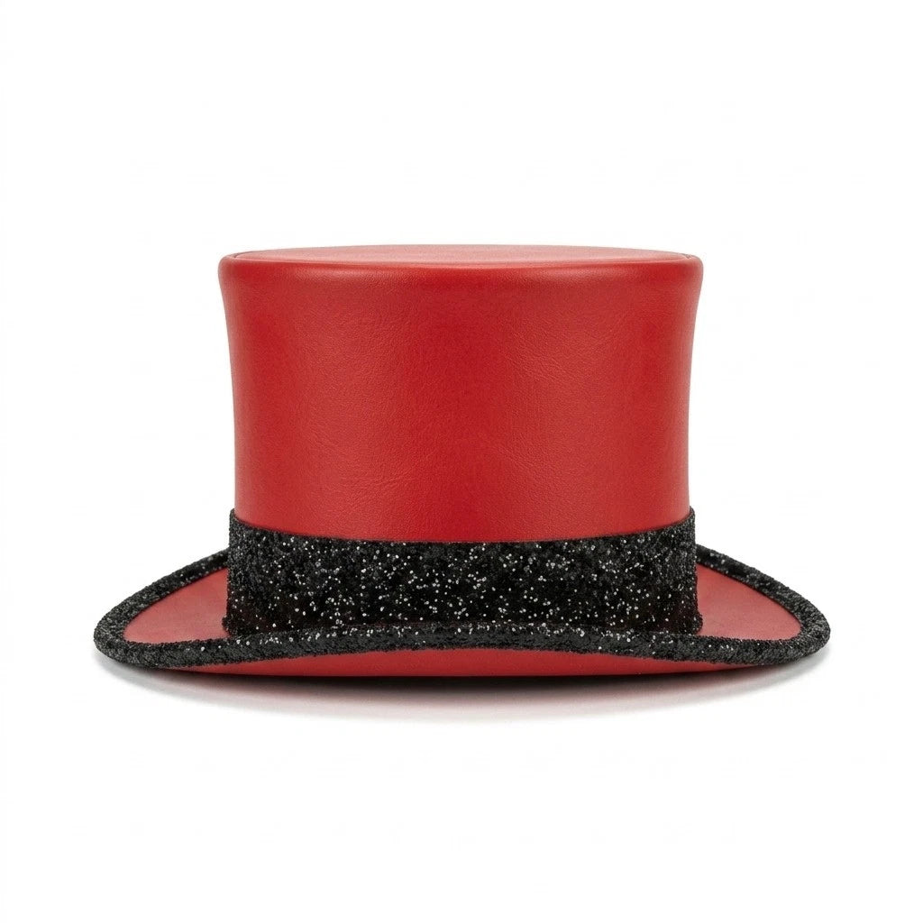 NEWHYPEINTERNATIONAL Red Black Top Hat Magician Circus Gothic Stage Costume