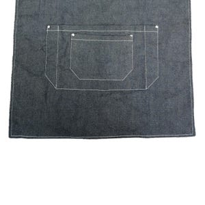 Adjustable Denim Work Apron with Pockets  Heavy Duty Utility Apron for Barber Chef  Craftsmen