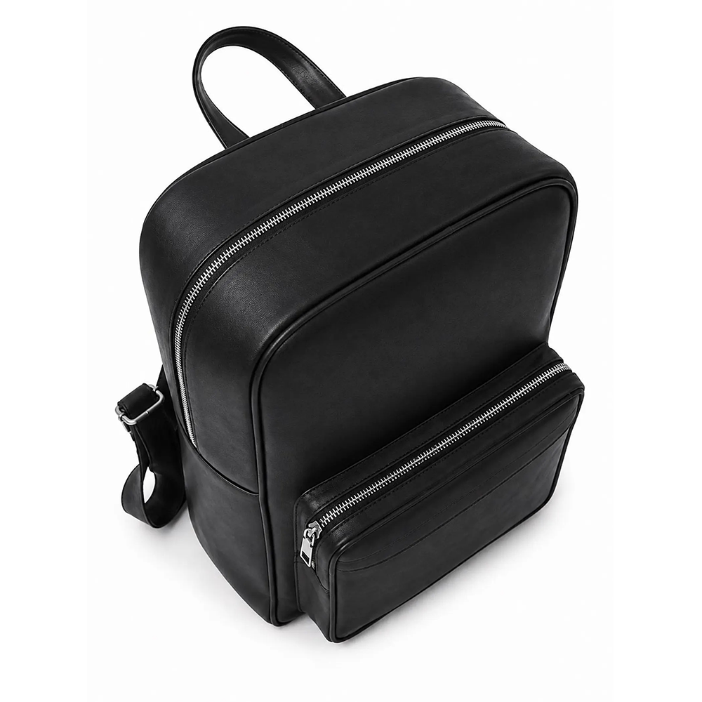 Luxury Black Leather Backpack, Handmade Laptop Travel Work Bag