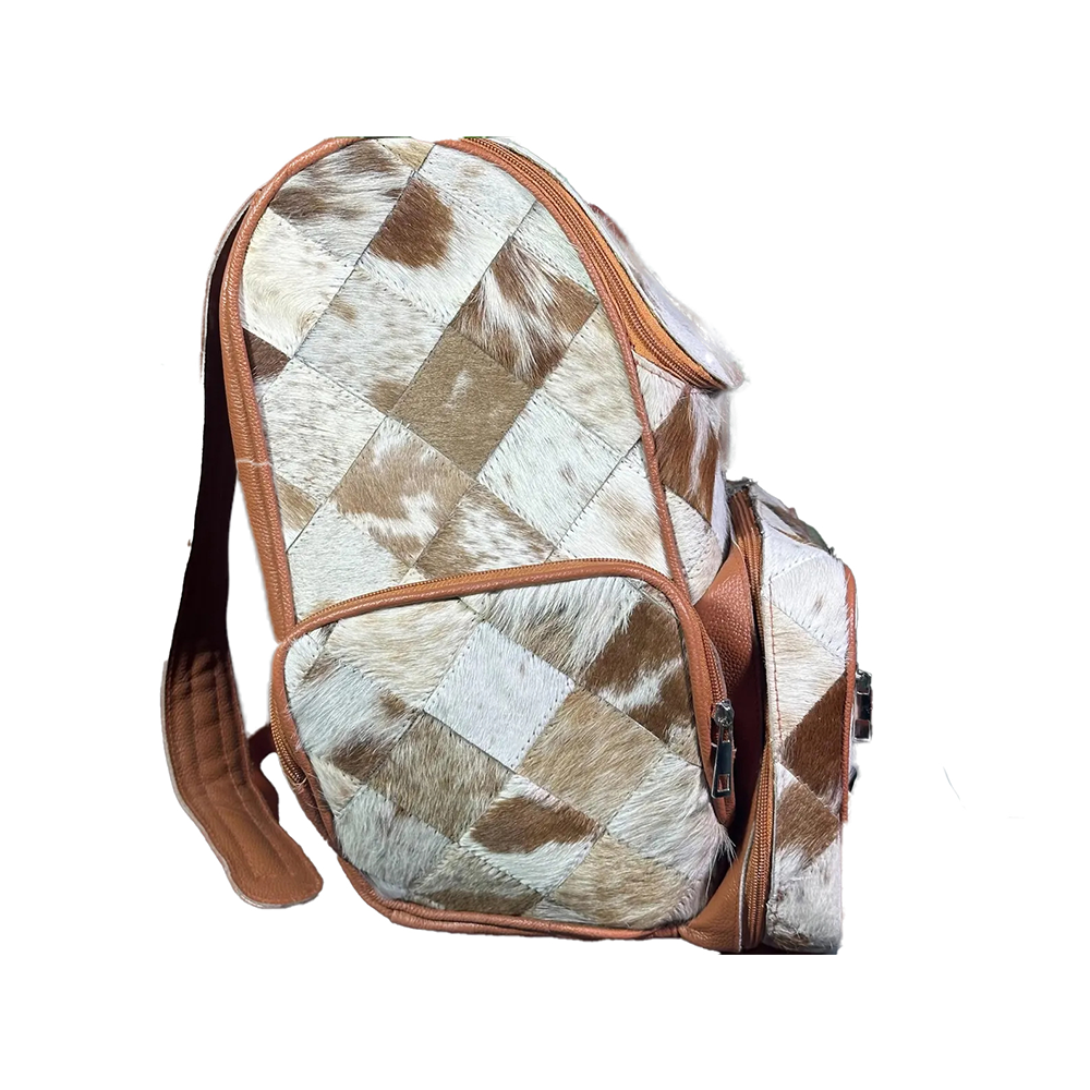 Handmade Cow Hairon Leather Backpack Rustic Western Style Bag