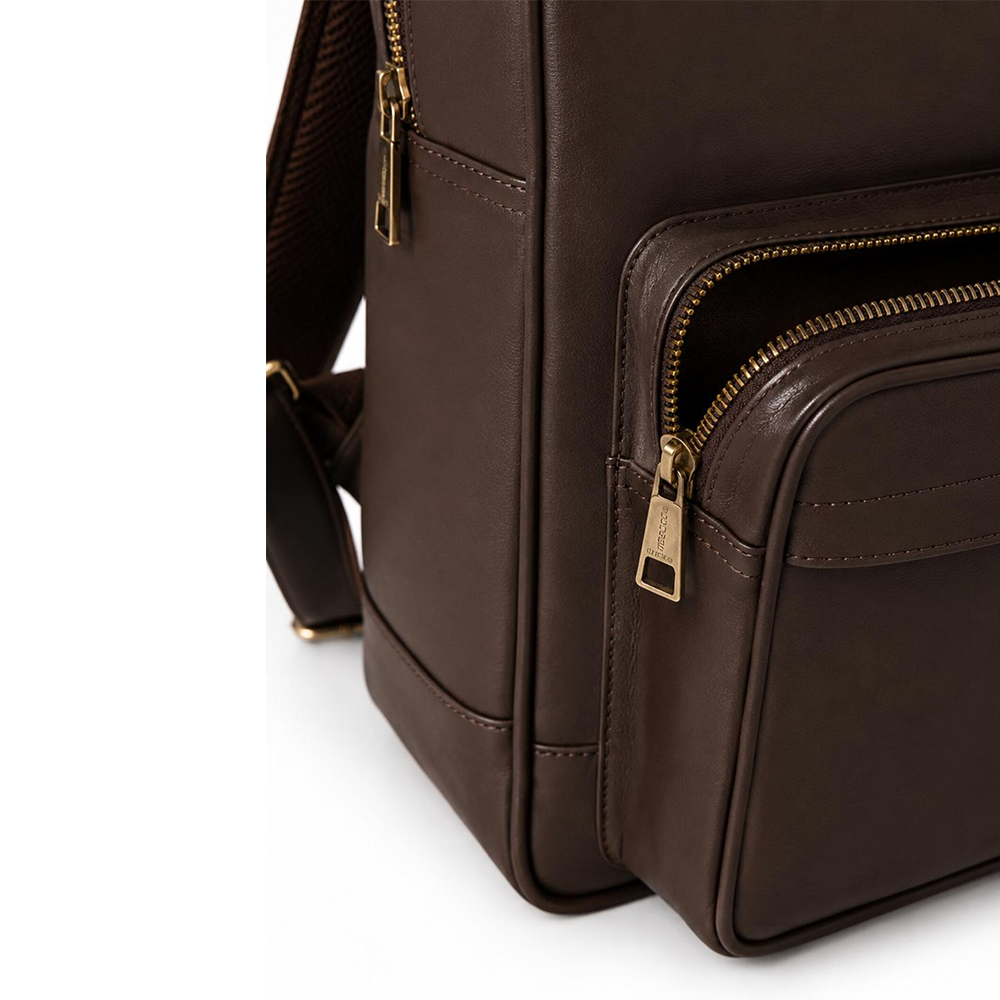 Dark Chocolate Leather Backpack, Handmade Laptop Travel Work Bag