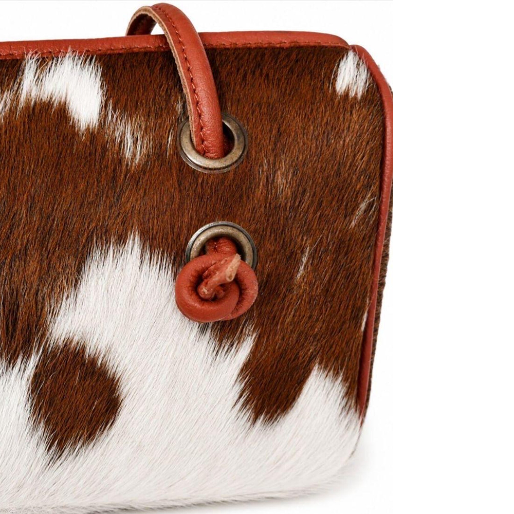 Hideor Canyon Cowhide Shoulder Bag  Genuine Hair-On Leather Handbag  Western Style Purse