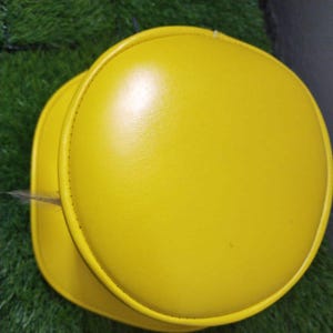 Handmade Yellow Leather Top Hat Steampunk Gothic Fashion hat Festival Costume