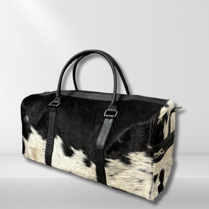 Handmade Cowhide Duffle Bag Leather Weekender Overnight Gym Bag