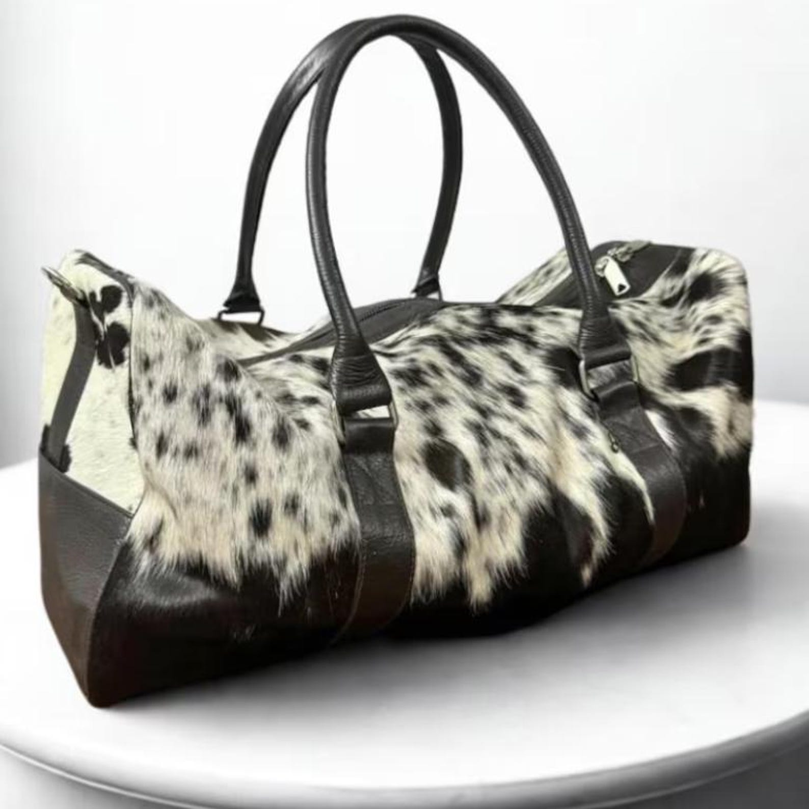 Personalized Hair On Cowhide Leather Weekender Travel Bag