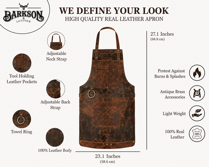 The Crazy Horse Pull up Leather aprons