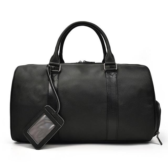 The  Weekender  Vintage Leather Duffle Bag black and brown