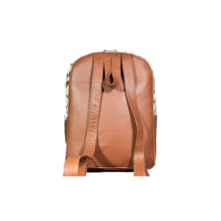 Handmade Cow Hairon Leather Backpack Rustic Patchwork Bag