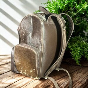 Handmade Cow Hair on Leather Backpack Rustic Western Style