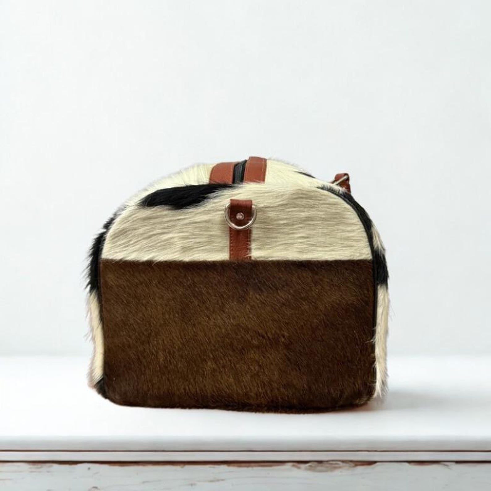 Handmade Hair-On Cowhide Duffel Bag Set