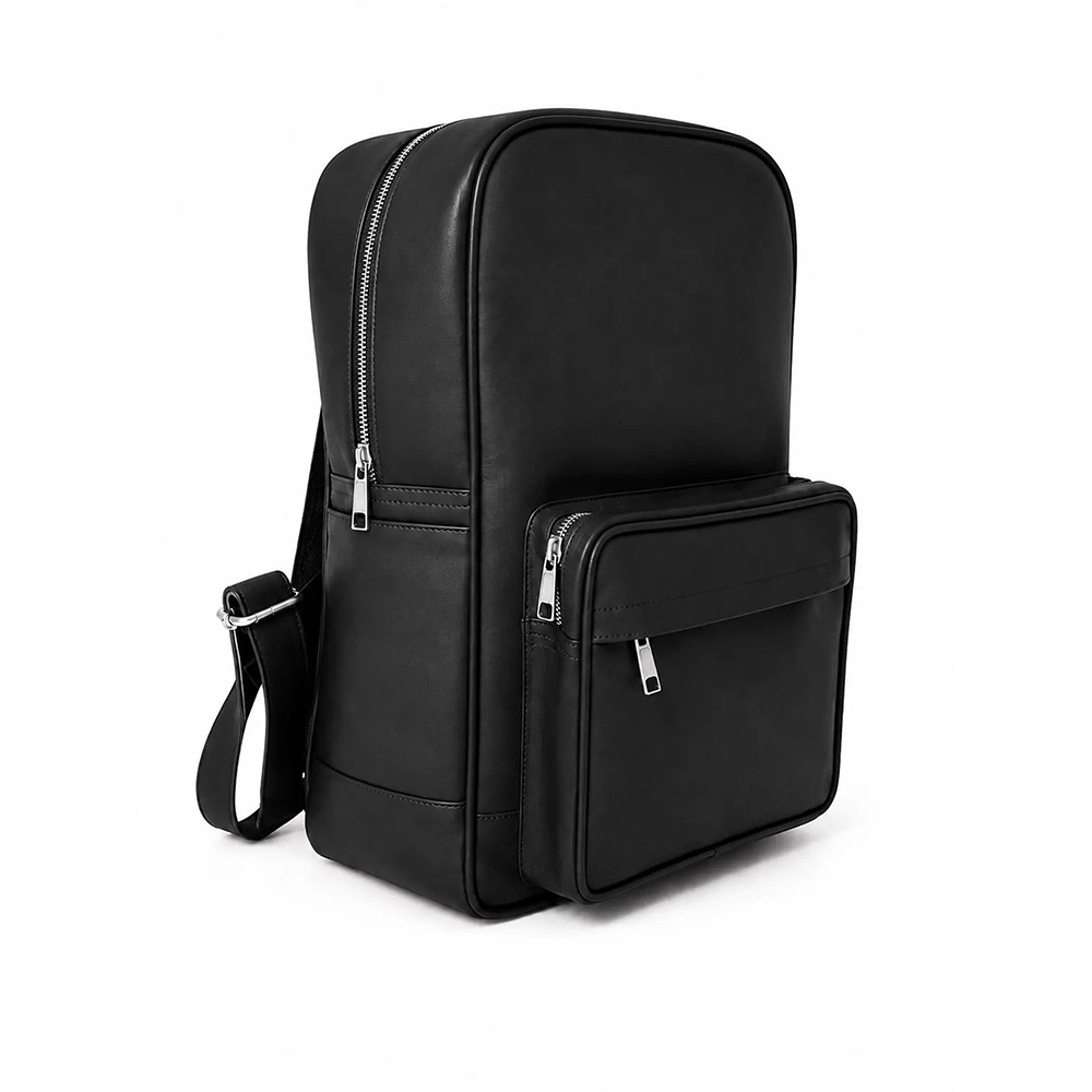 Luxury Black Leather Backpack, Handmade Laptop Travel Work Bag