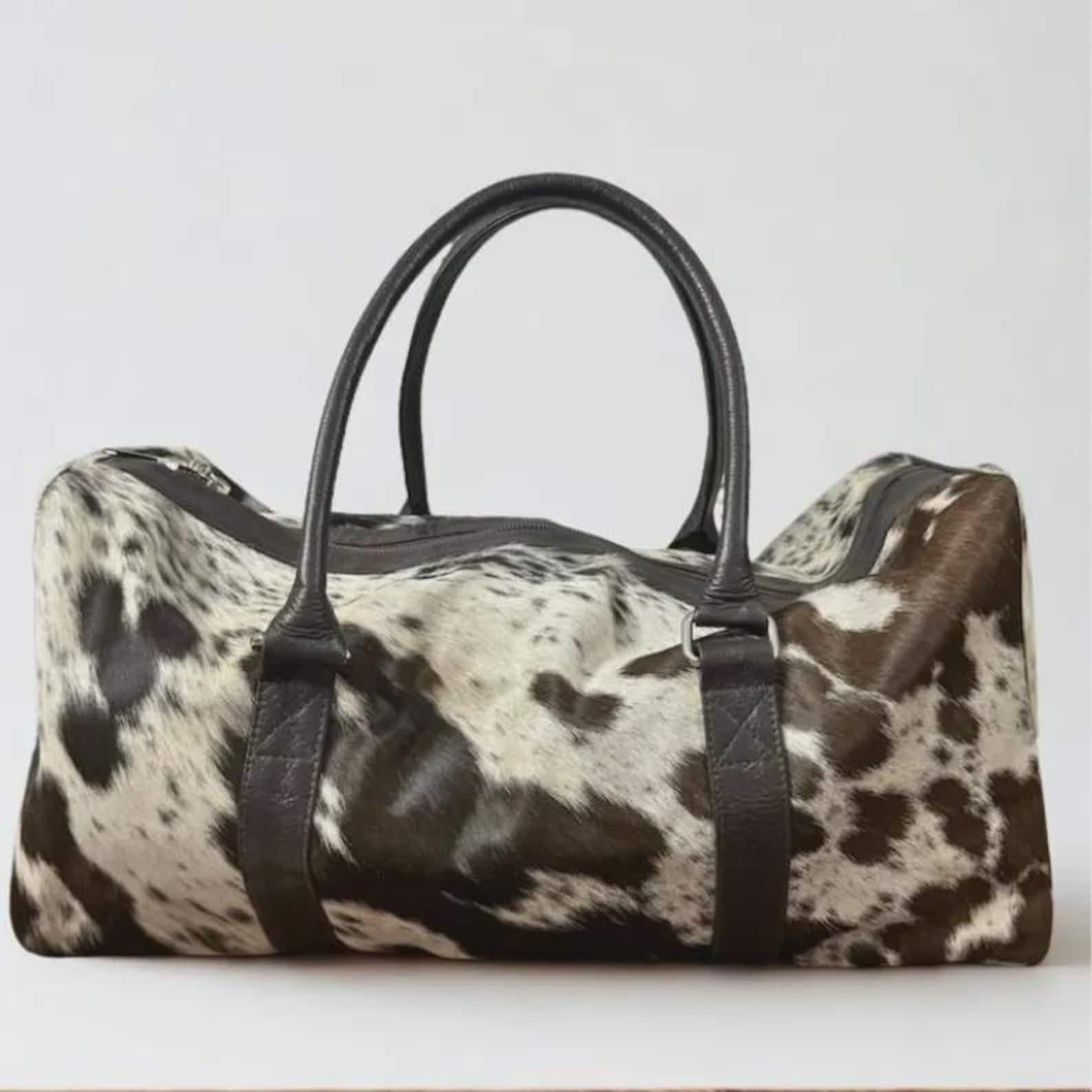 Cowhide Leather Duffel Bag  Handmade Travel Gym Bag