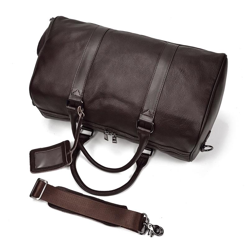 Weekender Vintage Leather Duffle Bag black and brown