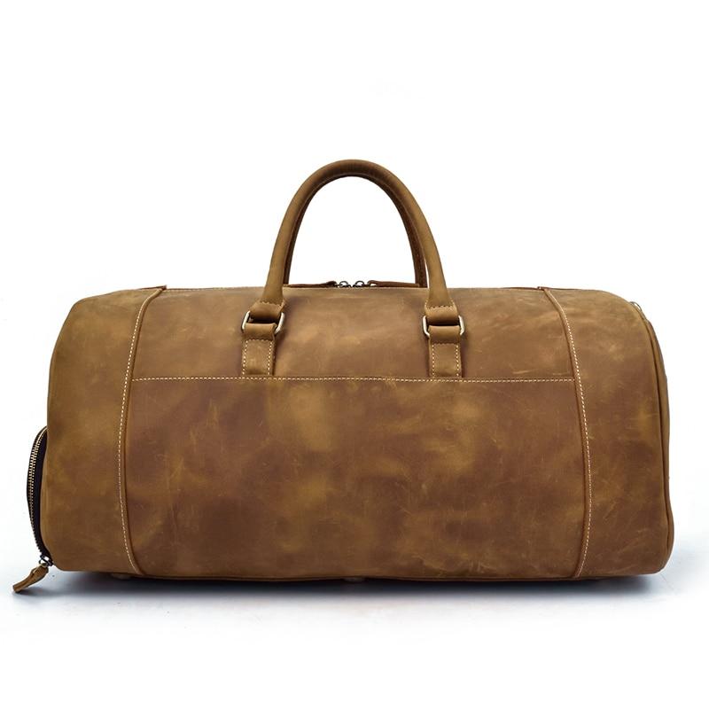 The Weekender  Handmade Leather Duffle Bag brown and dark brown
