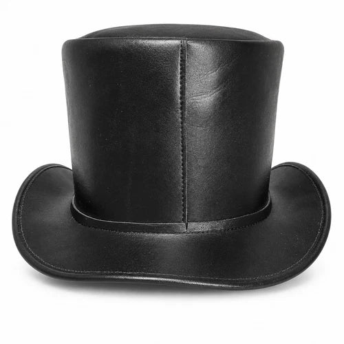 Black Red Leather Skeleton Rib Cage Top Hat Gothic Steampunk Biker Costum