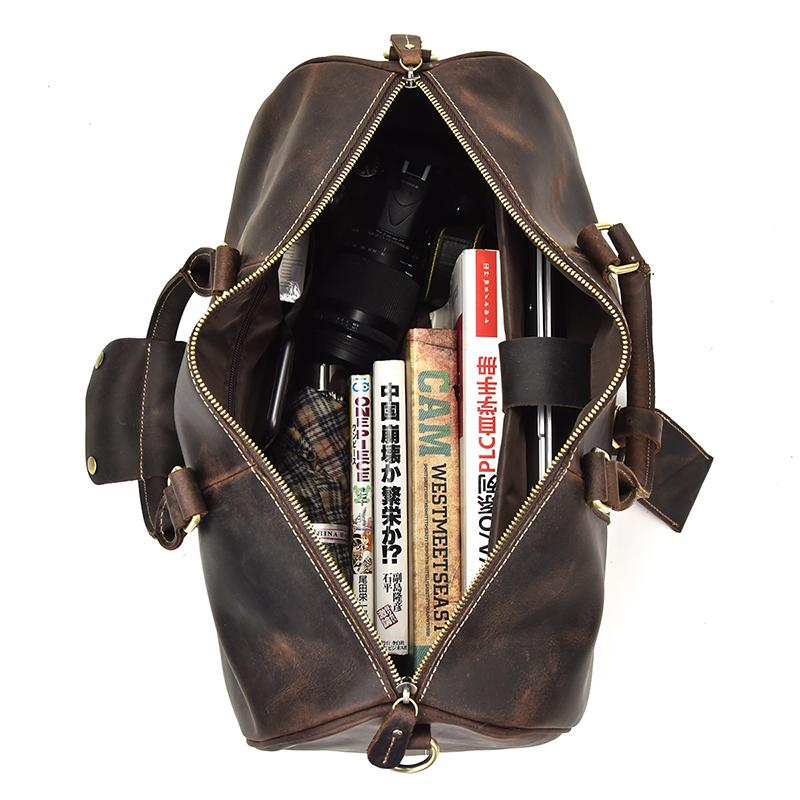 The Brandt Weekender  Small Leather Duffle Bag