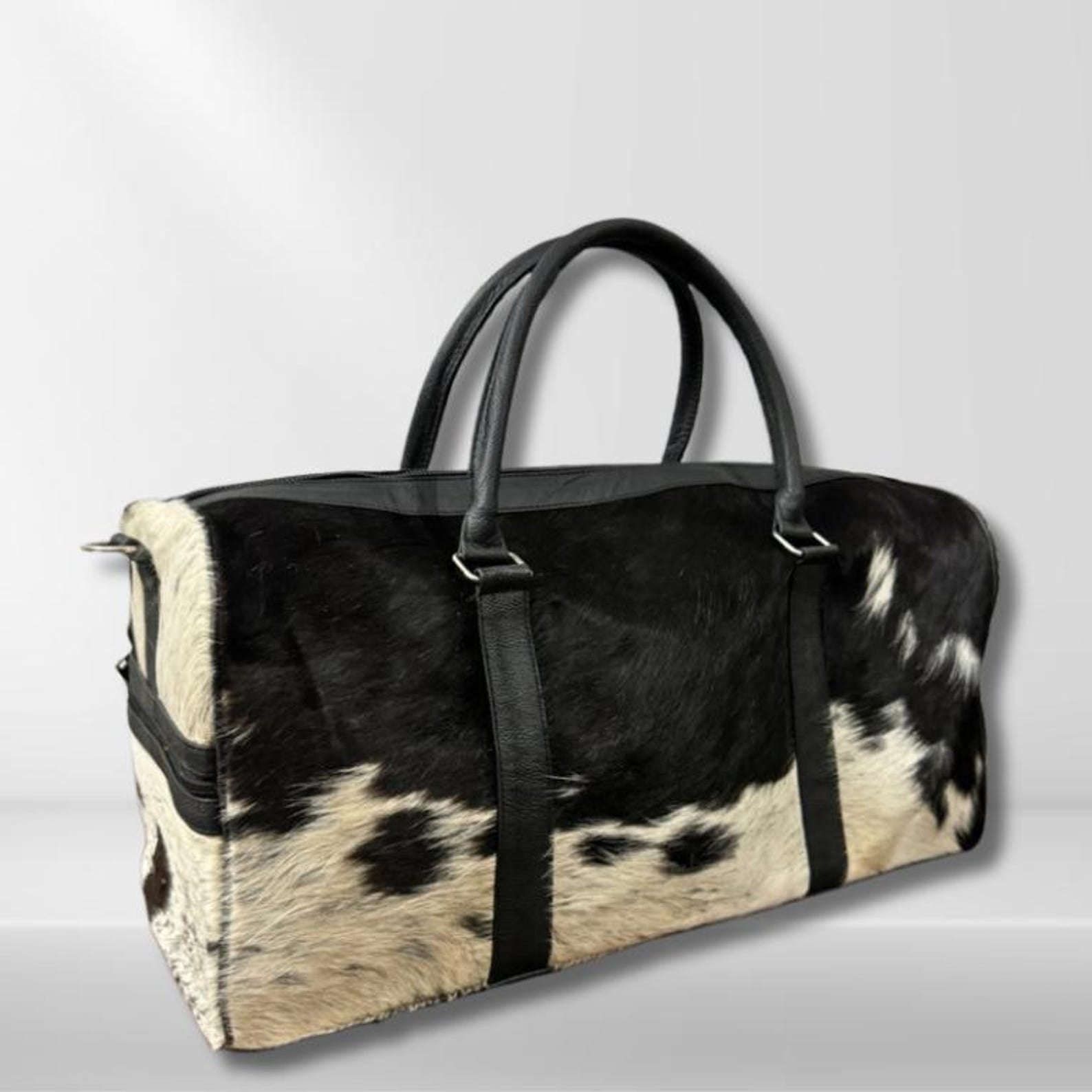 Handmade Cowhide Duffle Bag Leather Weekender Overnight Gym Bag