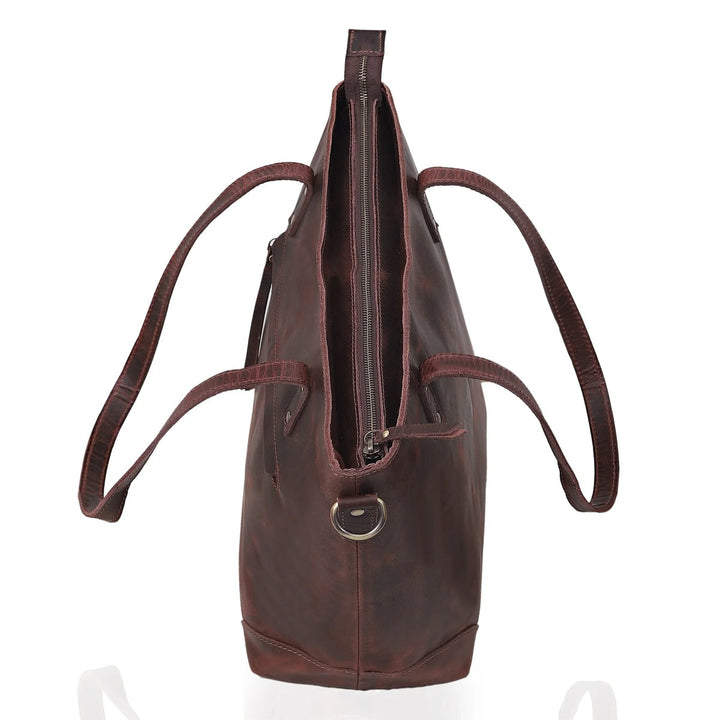 marilyn buffalo leather tote bag brown