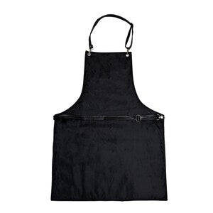 Black Leather Barber Apron Adjustable with Pockets