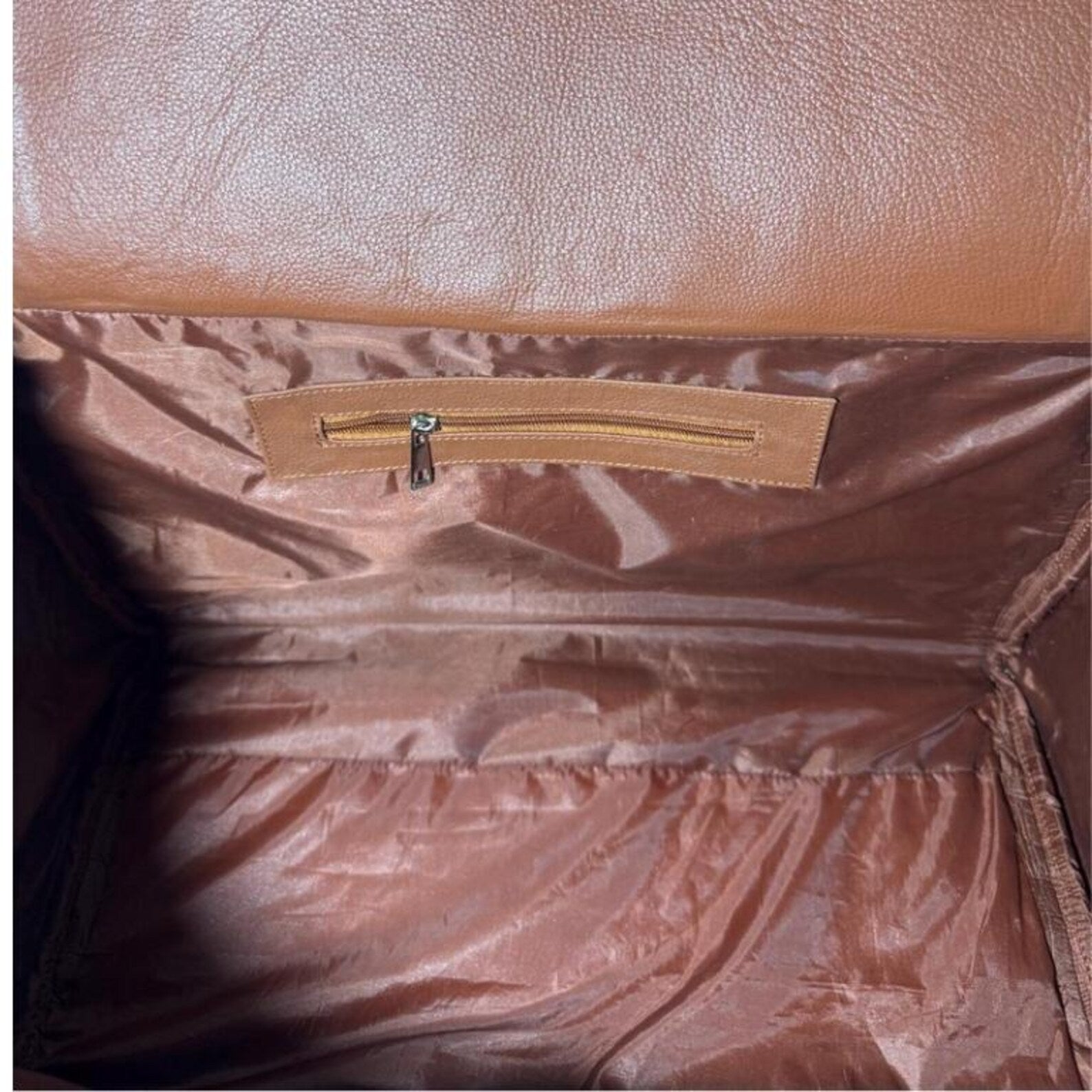 Tan  White Cowhide Duffel Bag  Genuine Leather Western Weekender 22