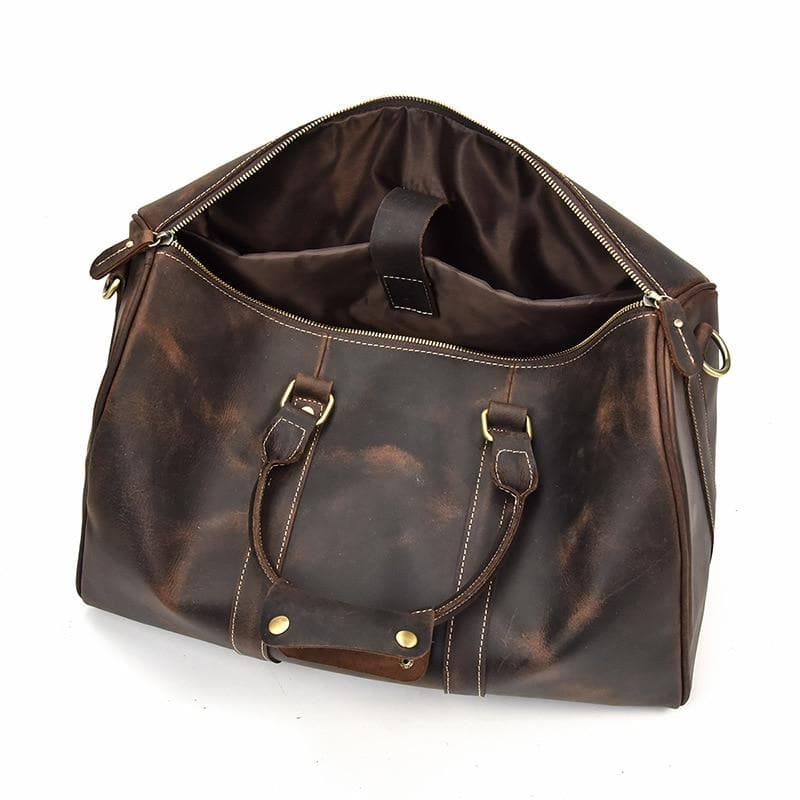 The Brandt Weekender  Small Leather Duffle Bag