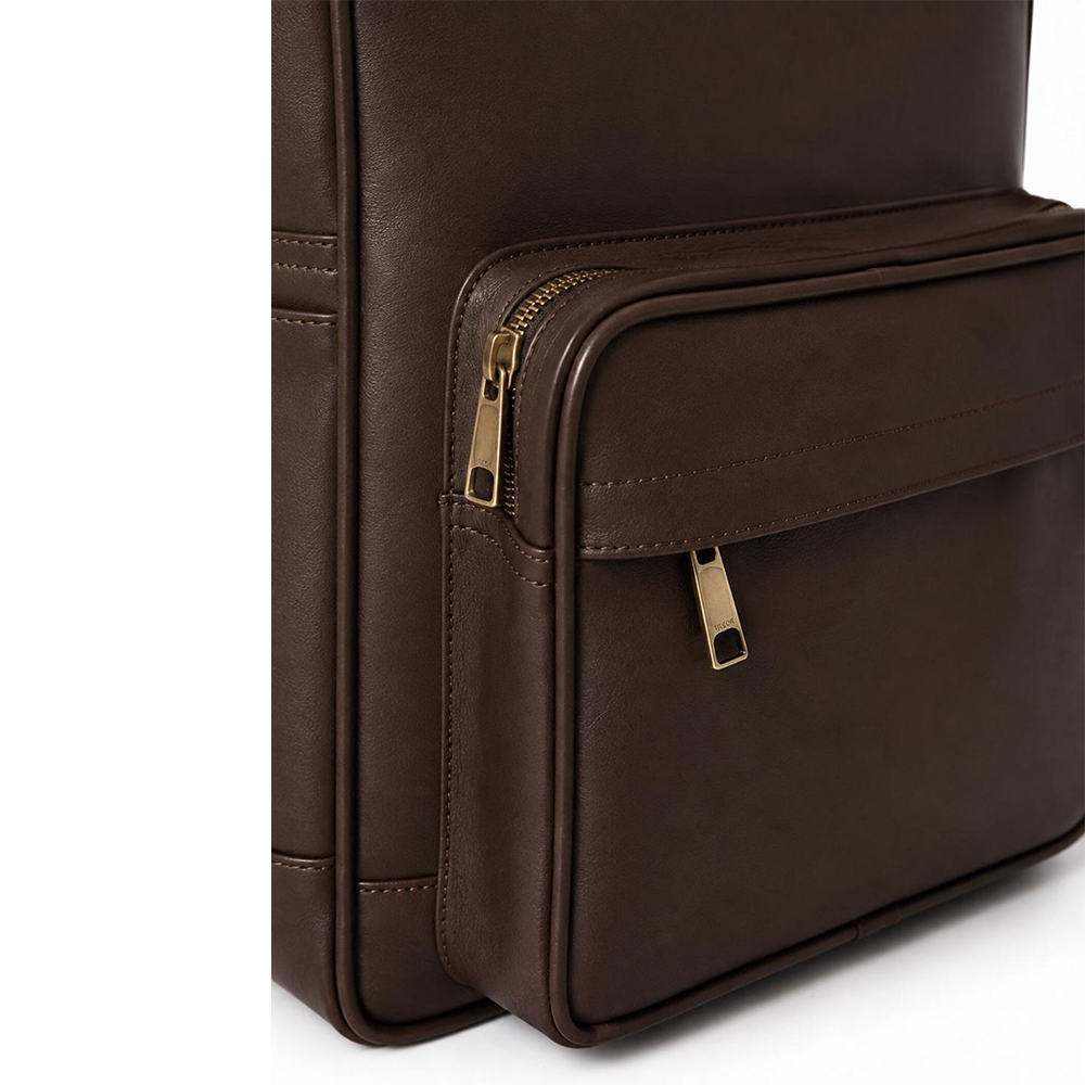 Dark Chocolate Leather Backpack, Handmade Laptop Travel Work Bag