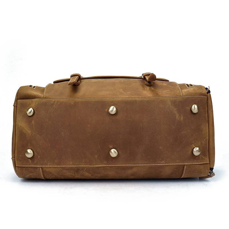 The Weekender  Handmade Leather Duffle Bag brown and dark brown