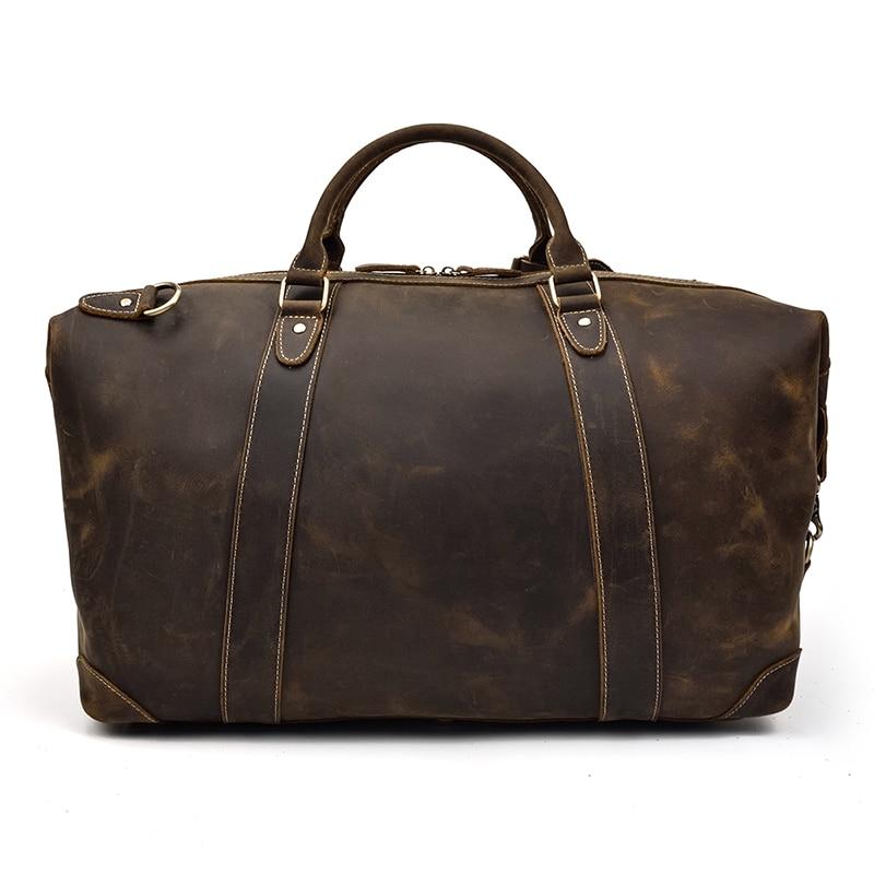 Genuine Leather Vintage Travel Bag – Durable Weekend Duffel
