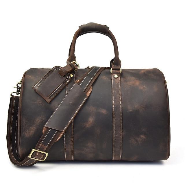 The Brandt Weekender  Small Leather Duffle Bag
