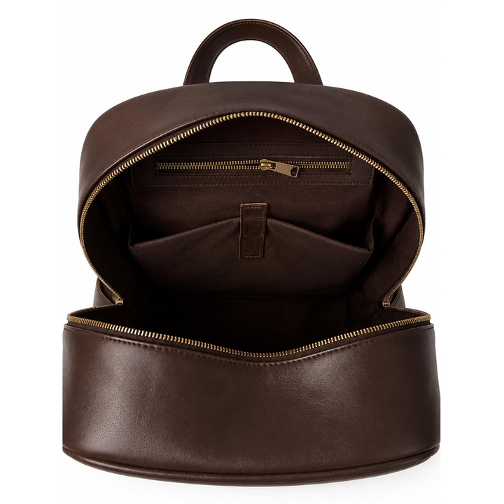 Dark Chocolate Leather Backpack, Handmade Laptop Travel Work Bag