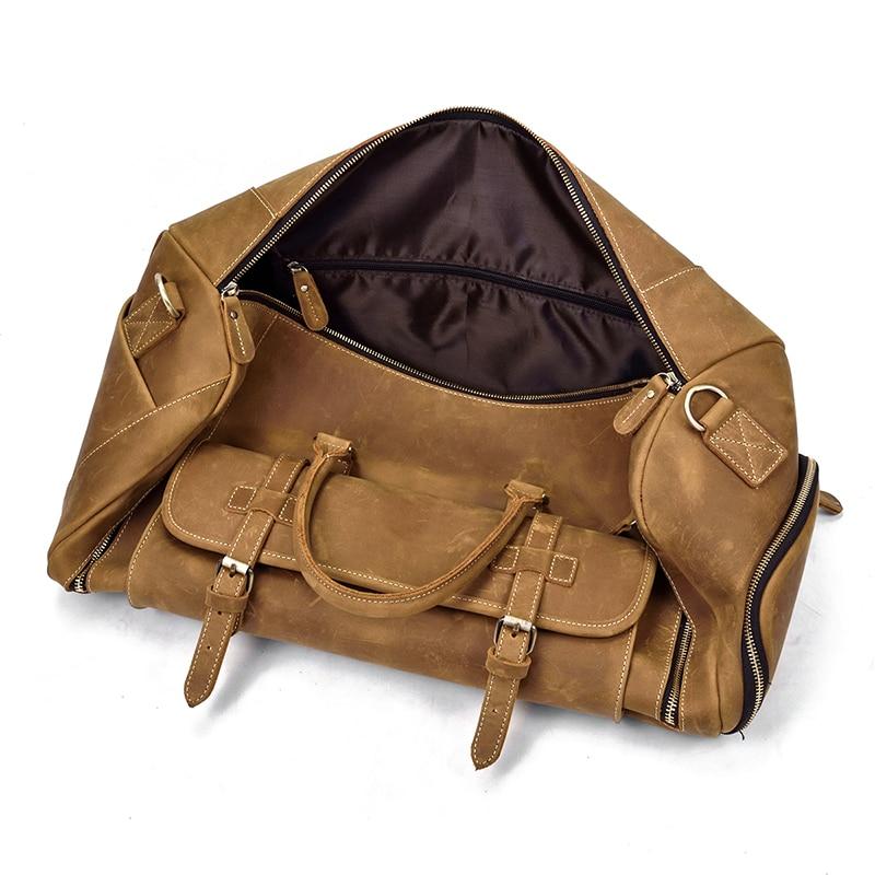 The  Weekender  Handmade Leather Duffle Bag brown and dark brown