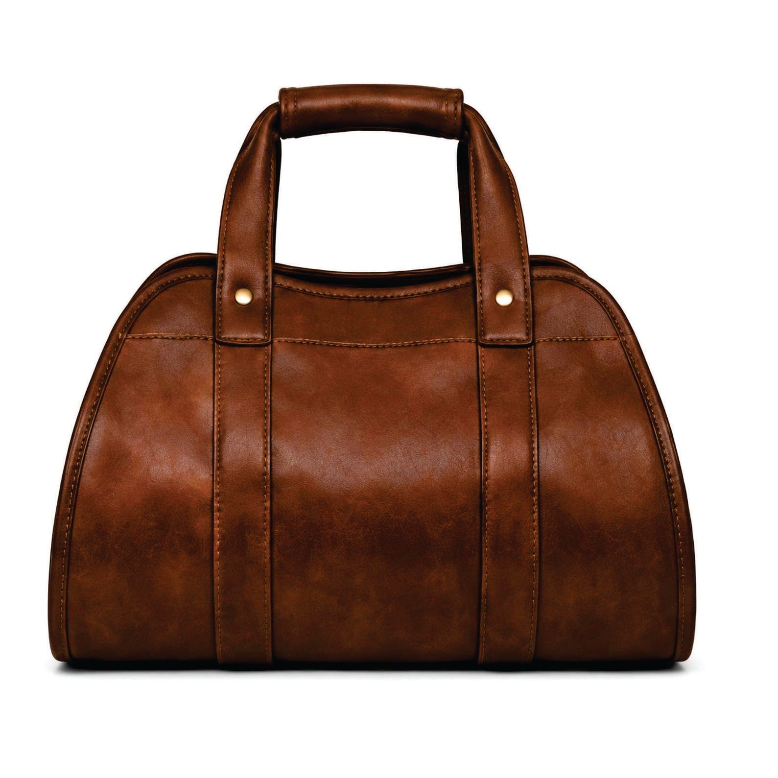 Handcrafted Vintage Brown Leather Log Carrier Bag - Wood Storage