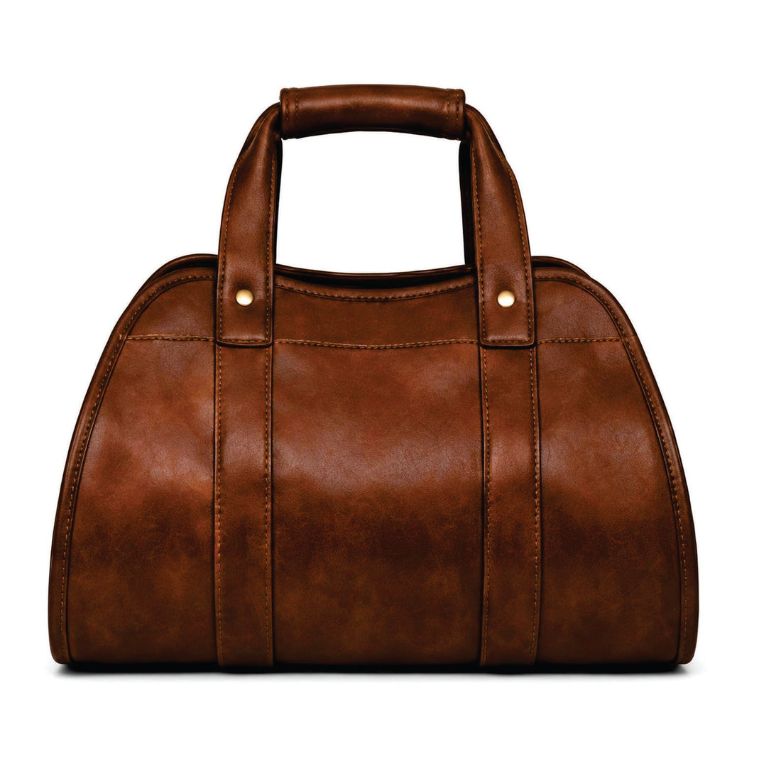 Handcrafted Vintage Brown Leather Log Carrier Bag - Wood Storage