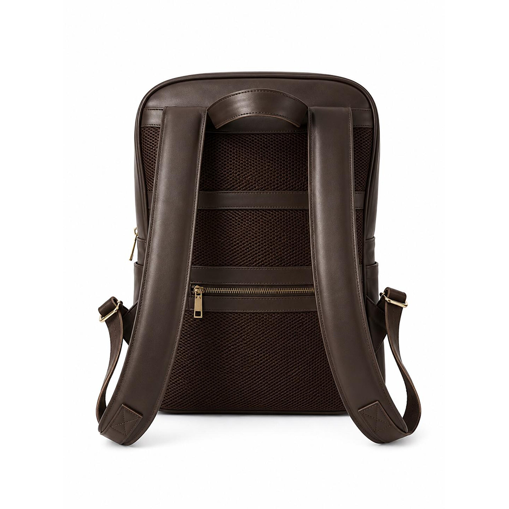 Dark Chocolate Leather Backpack, Handmade Laptop Travel Work Bag
