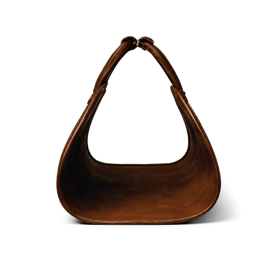 Handcrafted Vintage Brown Leather Log Carrier Bag - Wood Storage