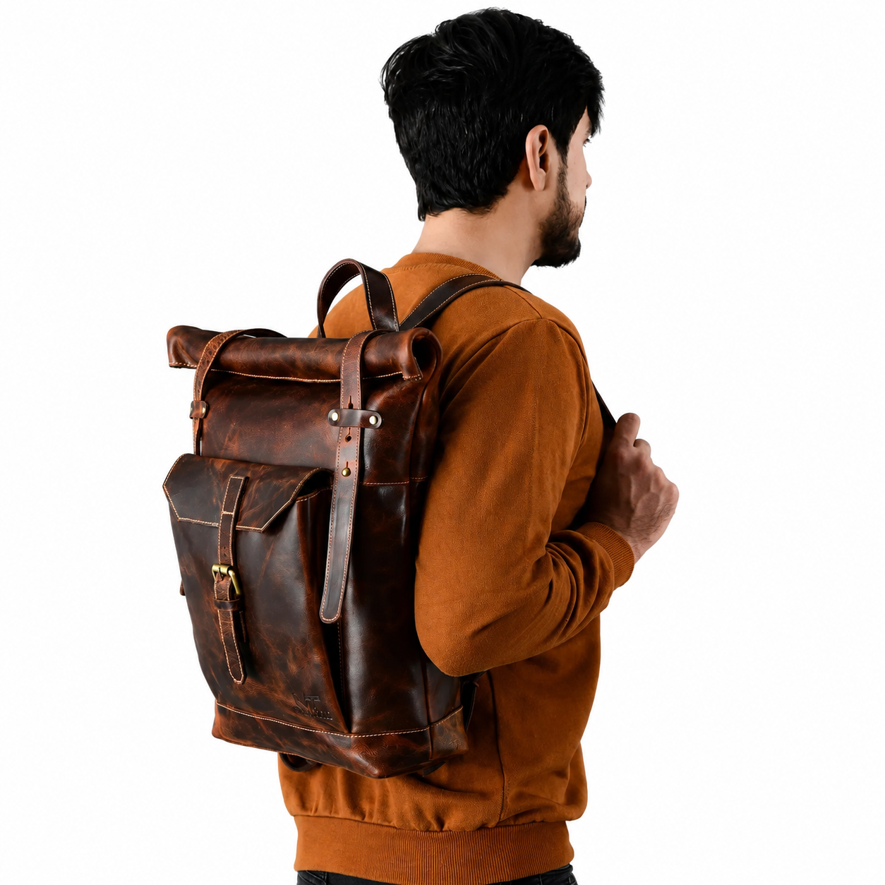Brown Saddleback Backpack- Roll Top (Copy)