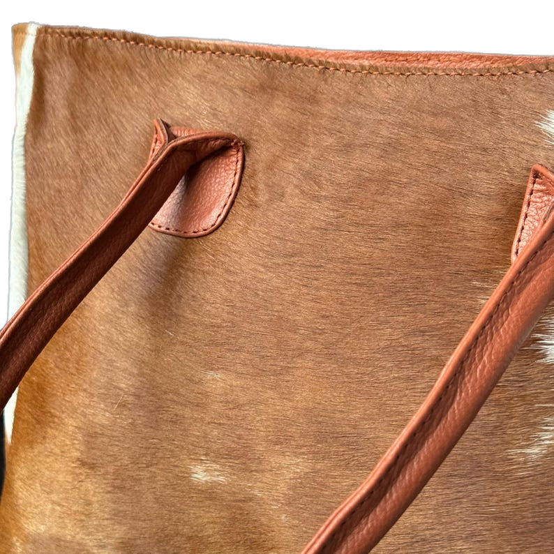 Cow Hairon Leather Tote Bag Western Style Bohemian Handbag